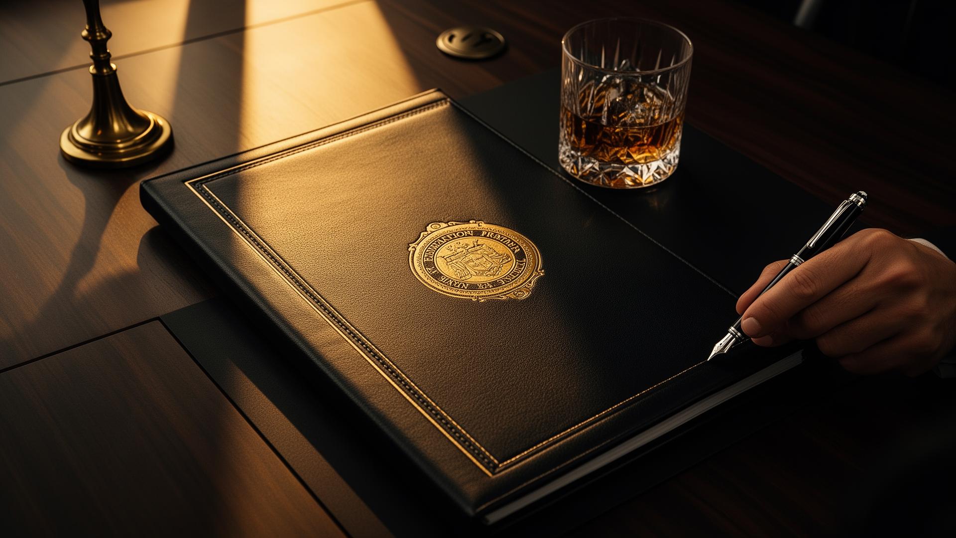 Executives reviewing acquisition documents
